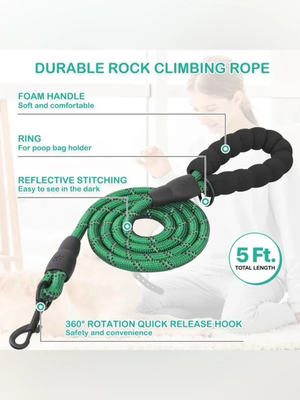 Teal Plaid Dog Harness and Rope Leash Set - Durable Comfort for Daily Walks🐾🌟💚